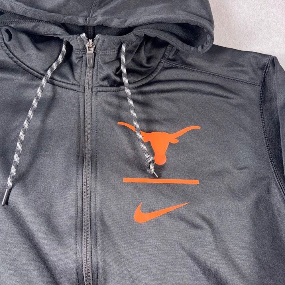 Nike Full Zip Hoodie Mens 2XL Black Solid Texas Longhorns Dri-FIT Activewear - Picture 3 of 8